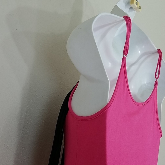 Sundress Maxi Fringe stretch Pink bodycon black - Picture 8 of 10